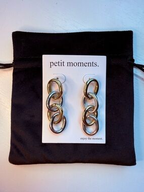 petit moments Two-Tone Chain Link Drop Earrings - Gold & Silver